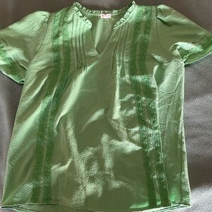 Mason & Belle Lightweight Gauze Top in Bright Green - Size Large
